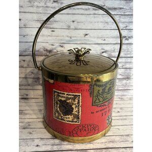 Vintage Serv-Master Creations Ice Bucket Gold Brass Tone Barware MCM Mid Century